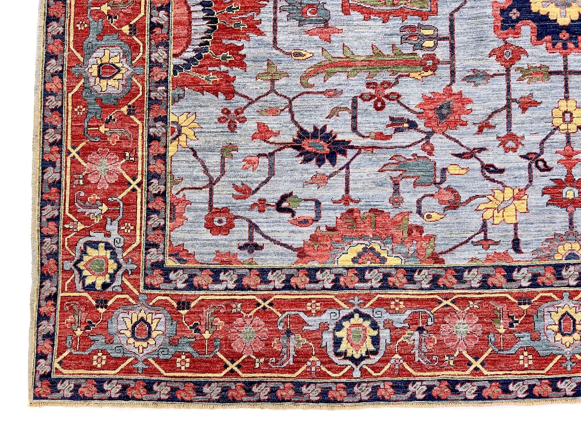 Afgahn Heriz (10'02"x14'00") lt.blue/red-1