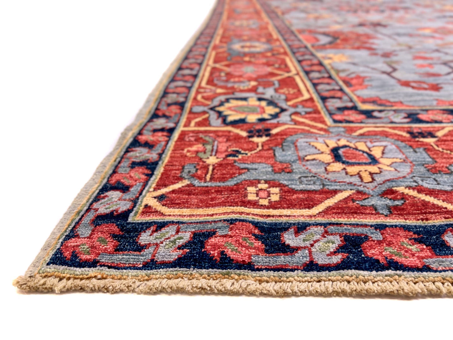 Afgahn Heriz (10'02"x14'00") lt.blue/red-2