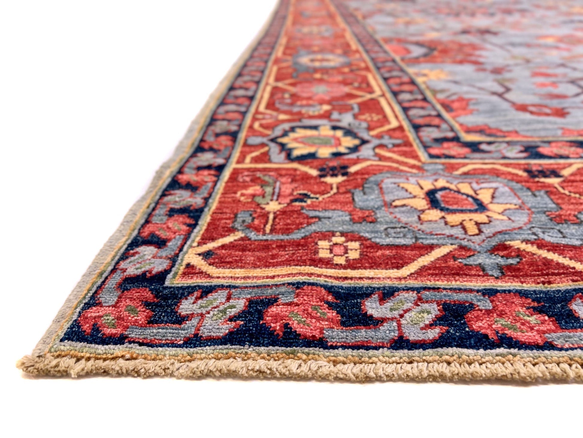Afgahn Heriz (10'02"x14'00") lt.blue/red-2