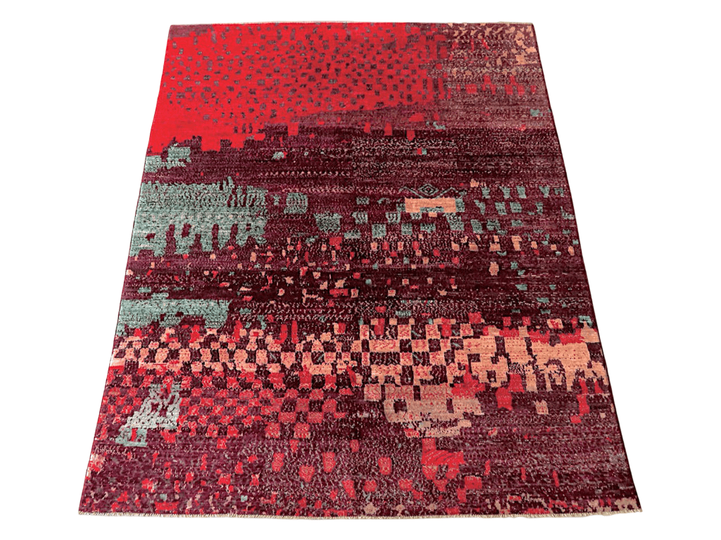 Contemporary Gabbeh (8'01"x10'00") dk.red/red-0