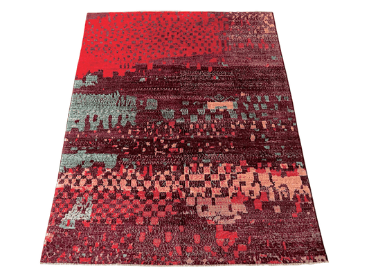 Contemporary Gabbeh (8'01"x10'00") dk.red/red-0