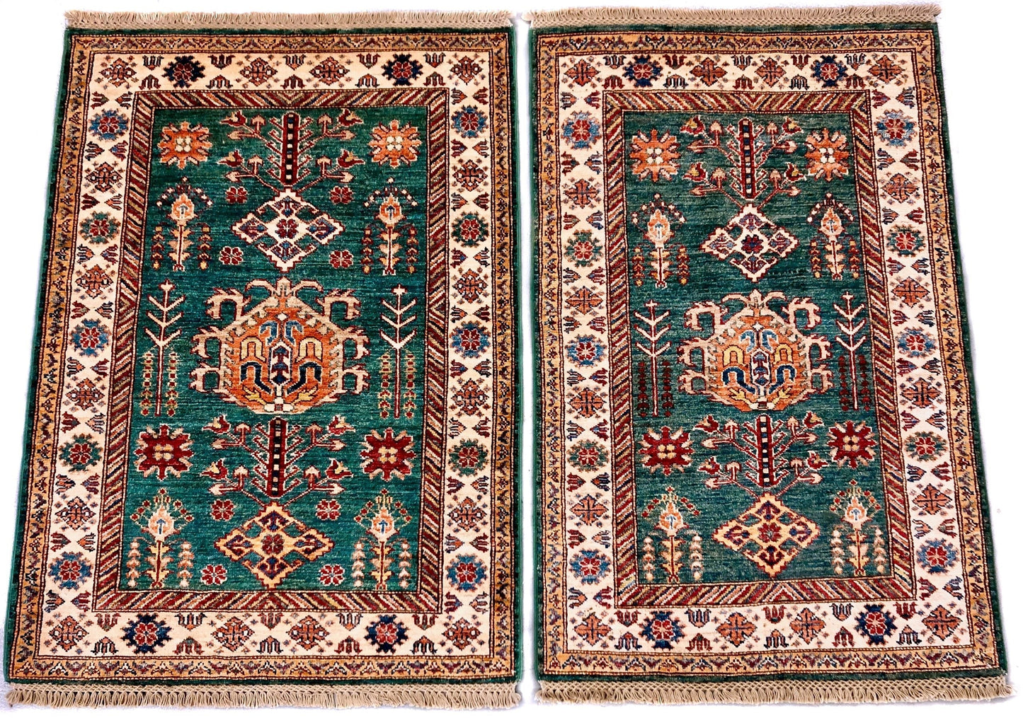 Super Kazak grn/ivory 3x4-0