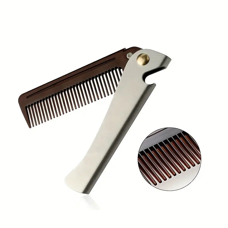 Portable Stainless Steel Beard Comb and Bottle Opener