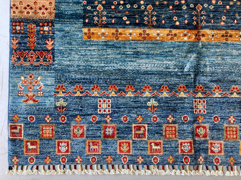Pazyryk Gabbeh blue/mt 5x7-1