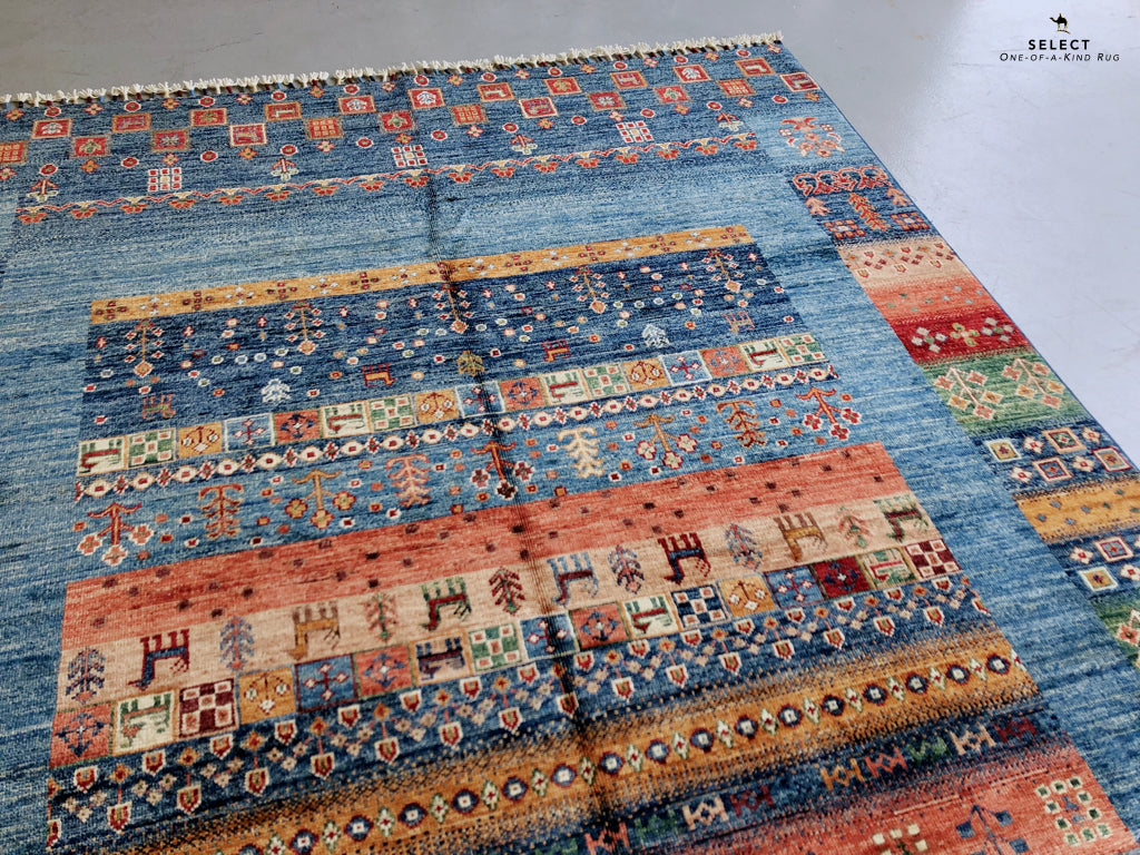 Pazyryk Gabbeh blue/mt 5x7-4