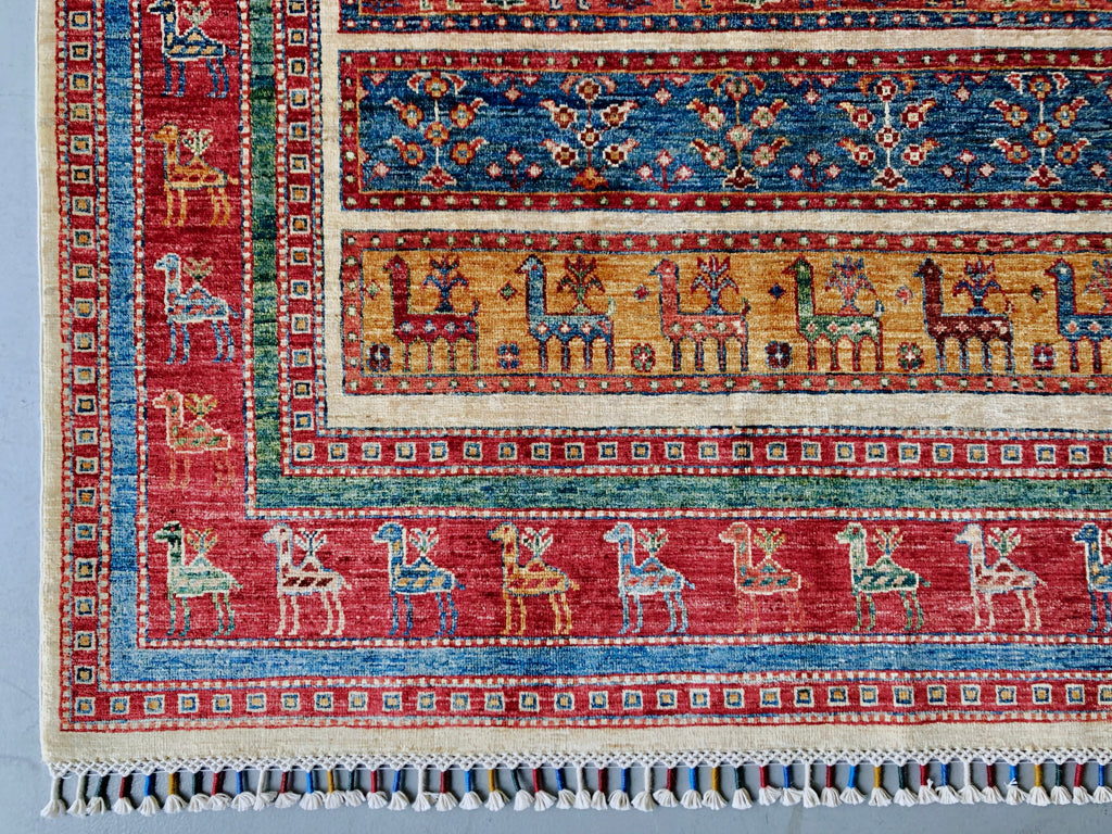 Gabbeh (5'11"x7'00") multistripe/red-1