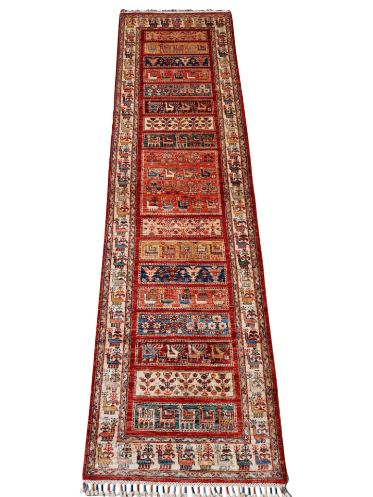 Pazyryk-Style Gabbeh  red/mt 9' Runner-0