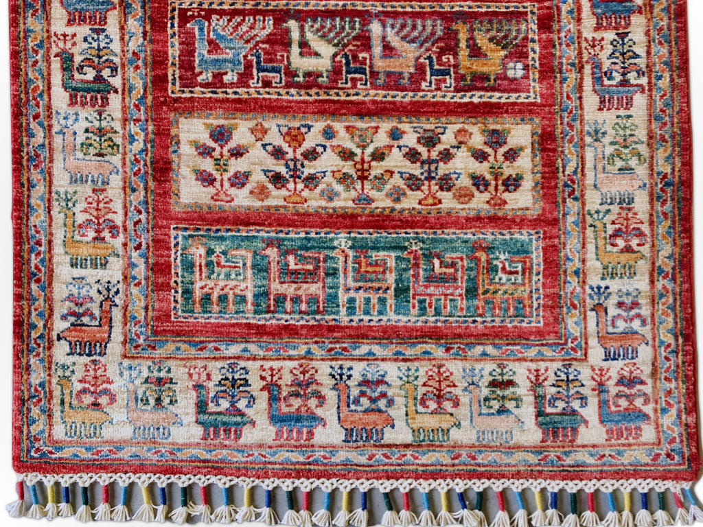 Pazyryk-Style Gabbeh  red/mt 9' Runner-1