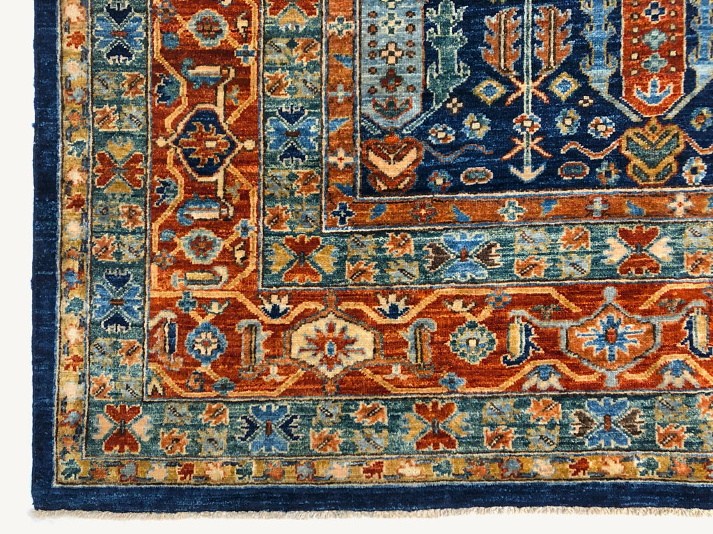 Afghan-Made Serapi (10'00"x13'10") navy/rust-1