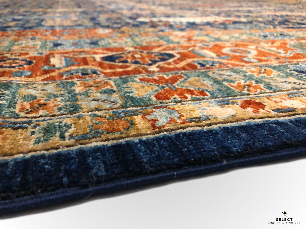 Afghan-Made Serapi (10'00"x13'10") navy/rust-3