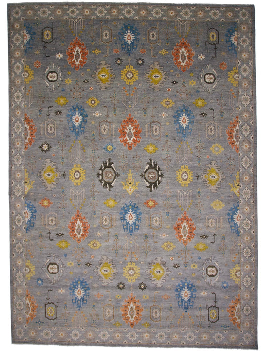 Afghan Oushak (10x14) gray-0
