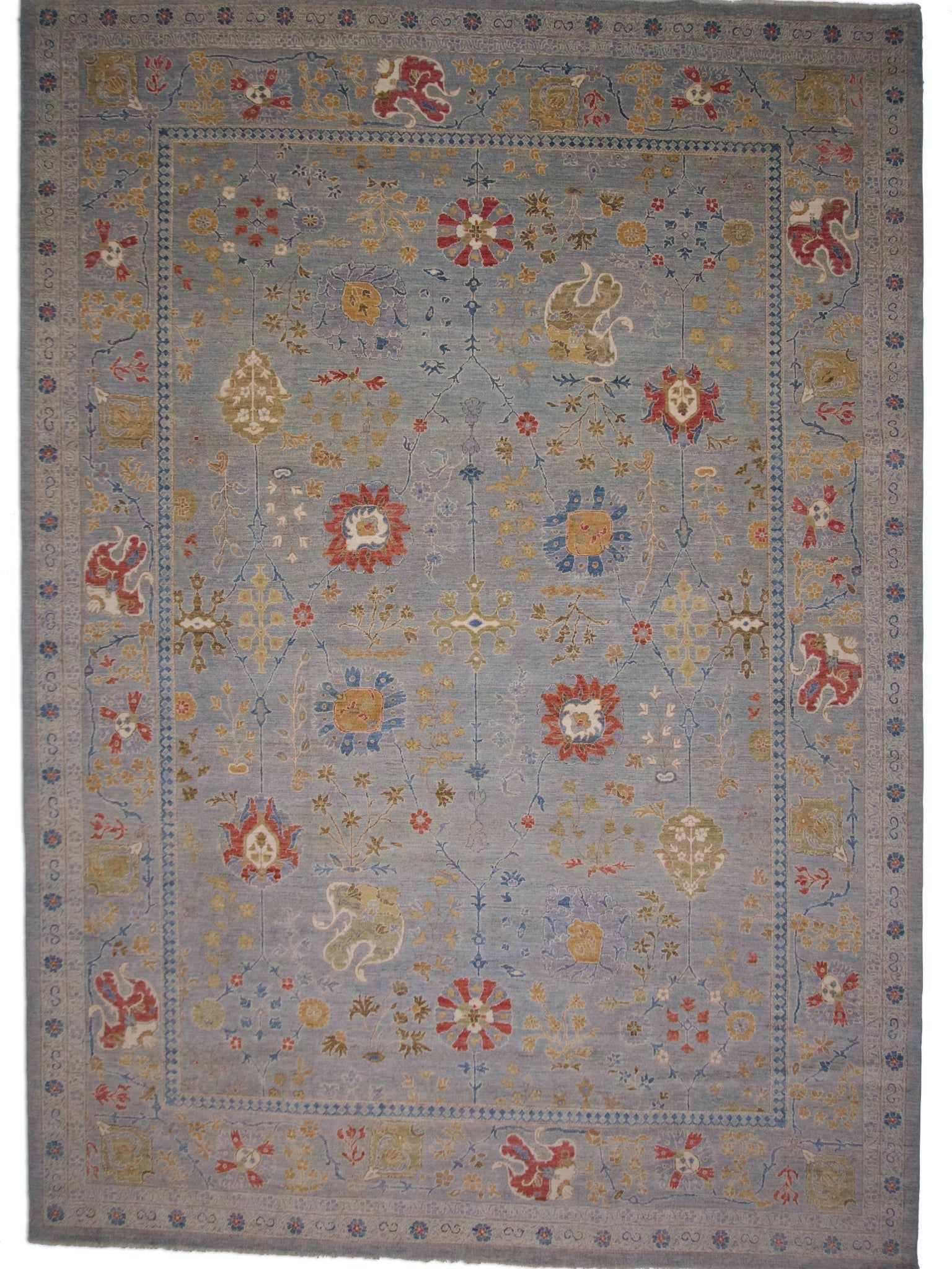 Afghan Oushak (10'00"x14'04") gray-0