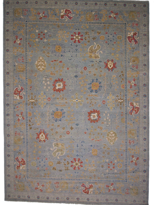 Afghan Oushak (10'00"x14'04") gray-0