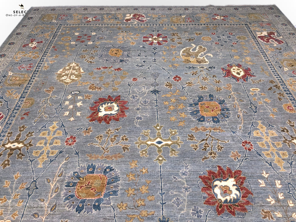 Afghan Oushak (10'00"x14'04") gray-4