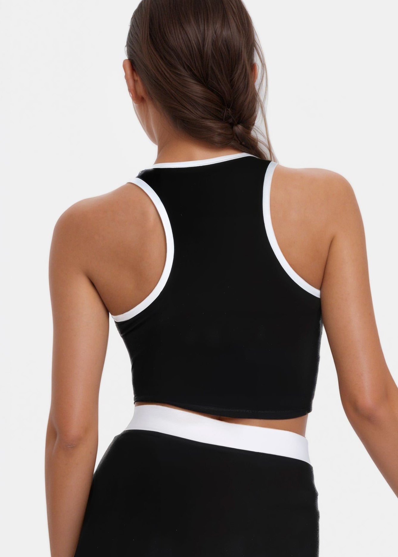 Contrast Cropped Sports Bra Made in USA