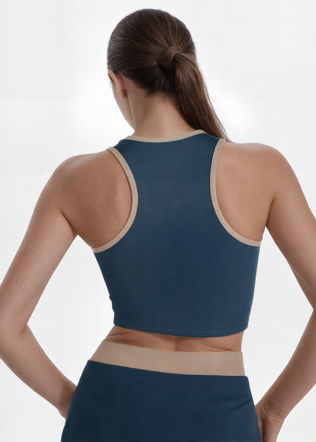 Contrast Cropped Sports Bra Made in USA