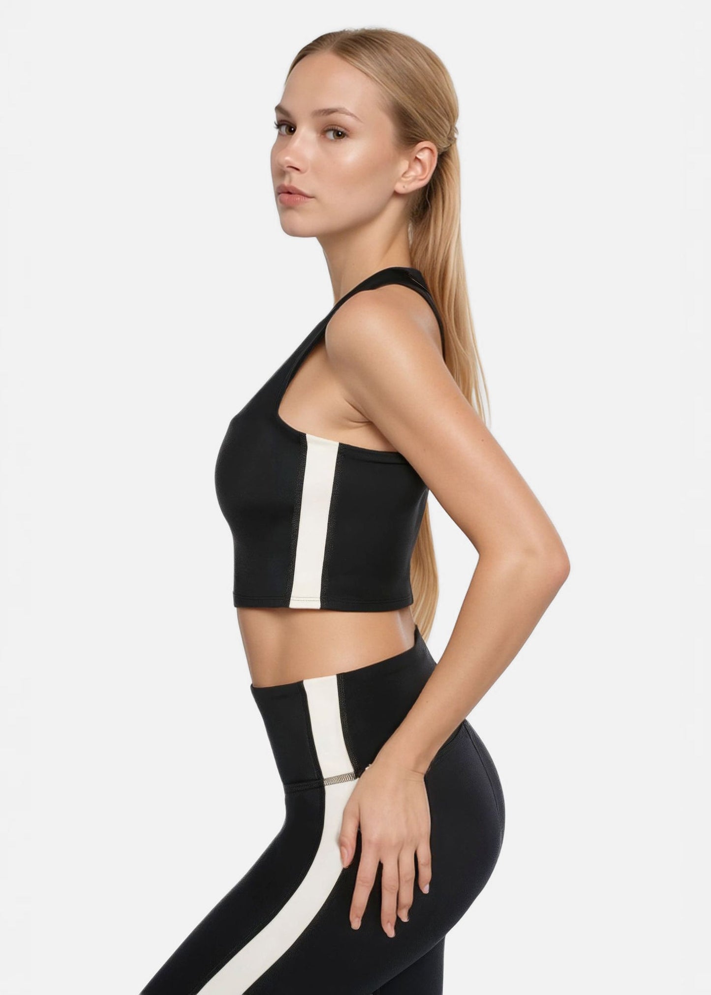 Side Split Crop Top – Four-Way Stretch, Made in USA