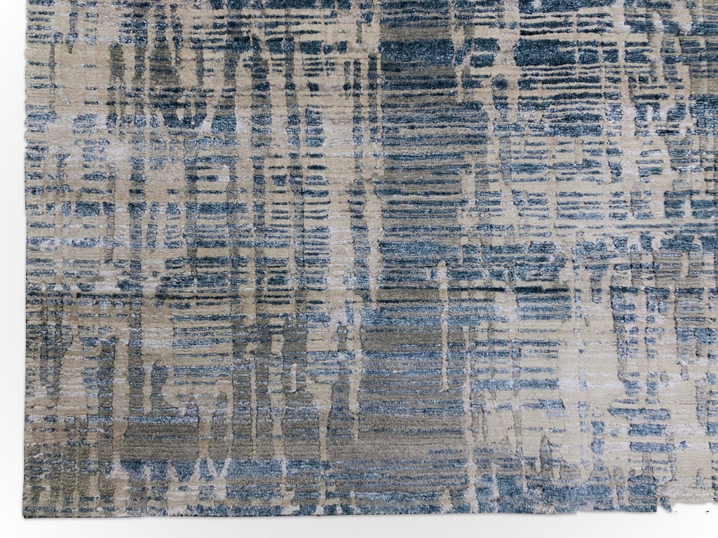 Contemporary wool/bamboo (8'00"x10'00") blue/gray-1