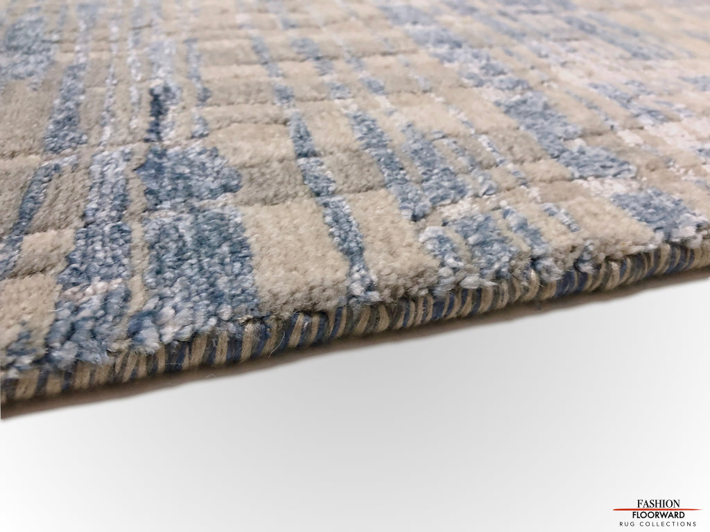 Contemporary wool/bamboo (8'00"x10'00") blue/gray-3