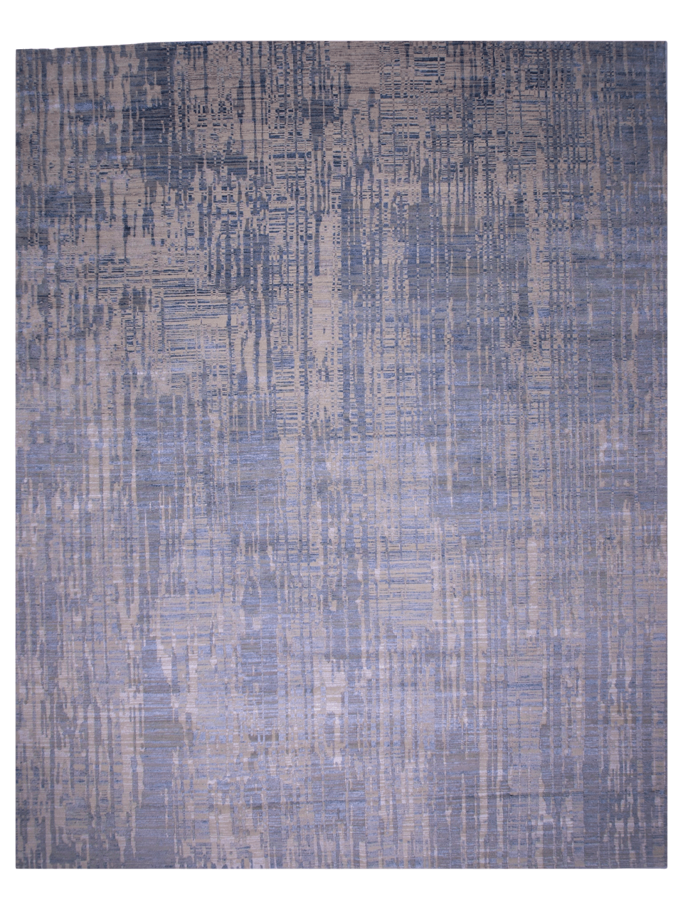Carved, Contemporary Tibetan-Style 12x15 (blue/gray)-0