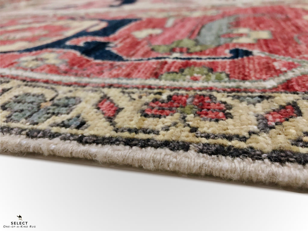 Afghan Heriz (10'03"x14'00") ivory/red-3