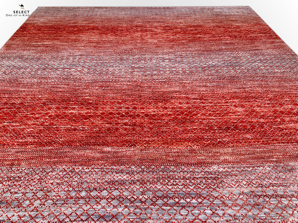 Durva/Grass Design (9'01"x11'06") red/gray-3