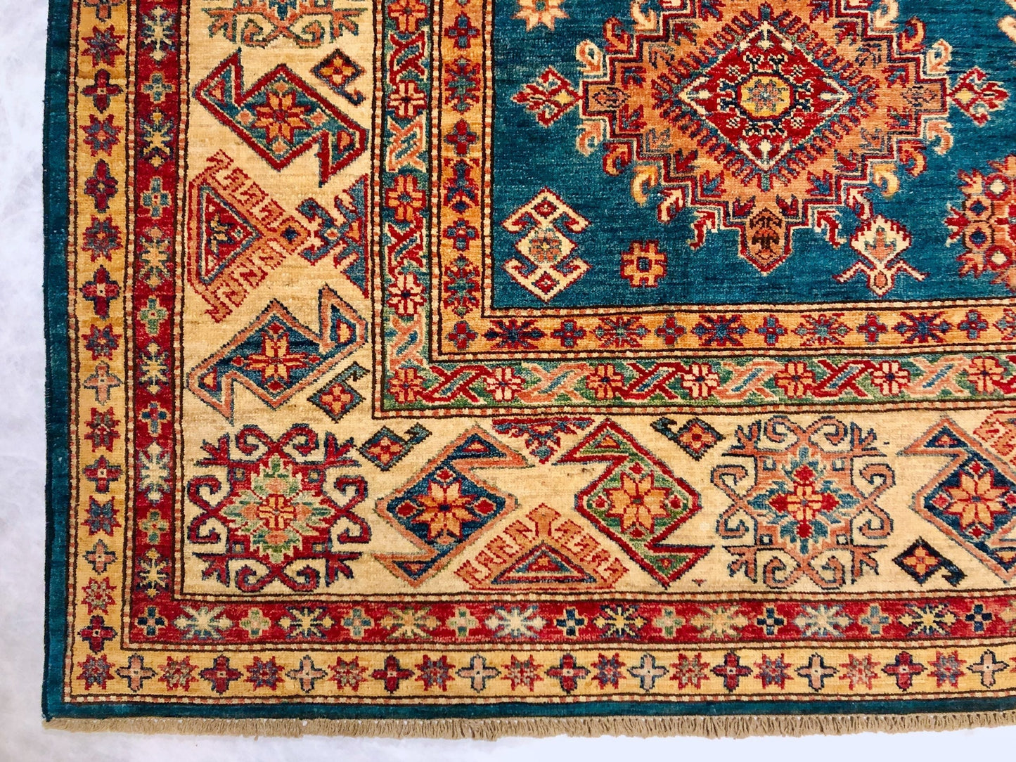 Super Kazak (8'11"x12'02") blue/lt.gold-1