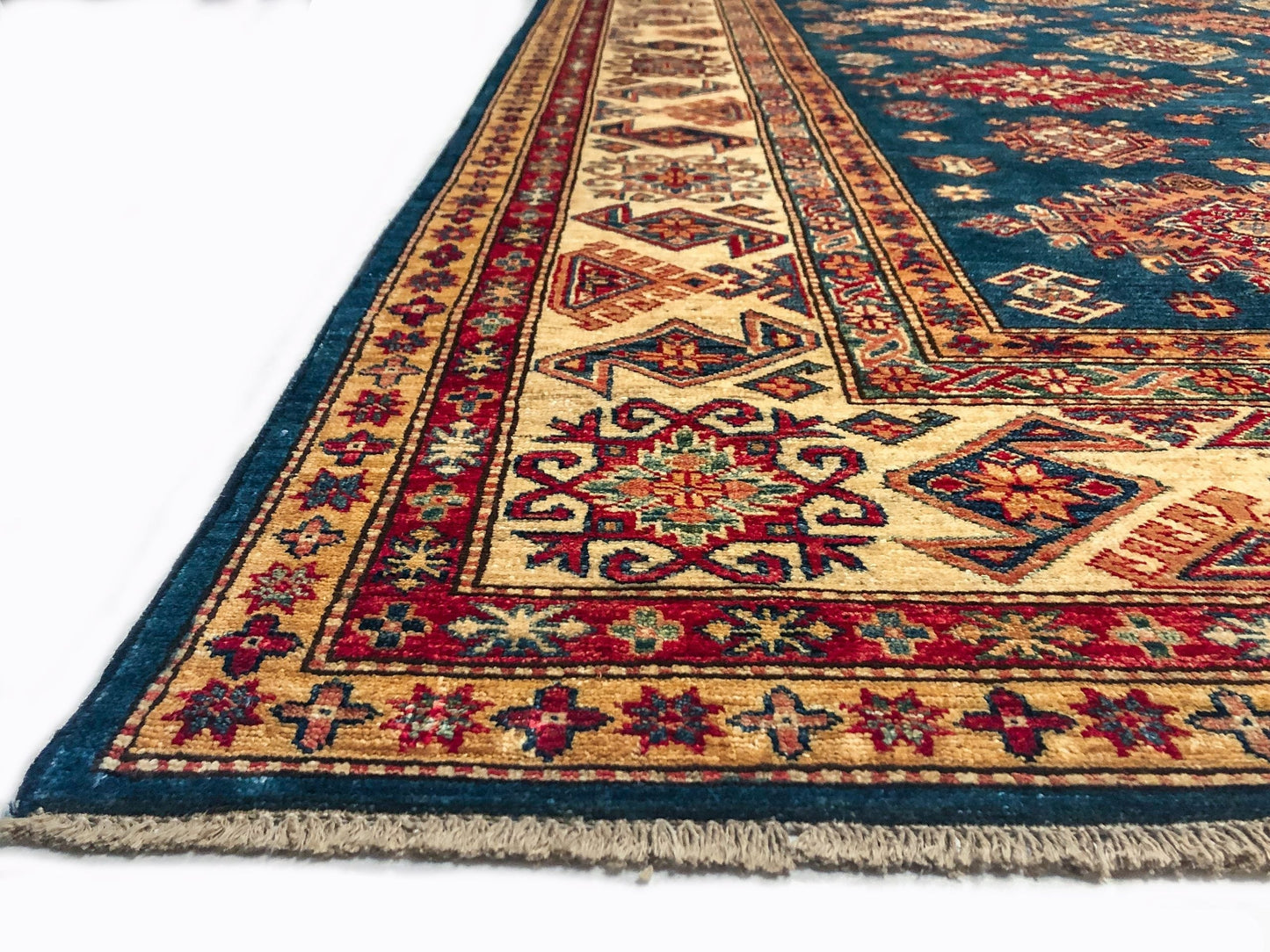 Super Kazak (8'11"x12'02") blue/lt.gold-2