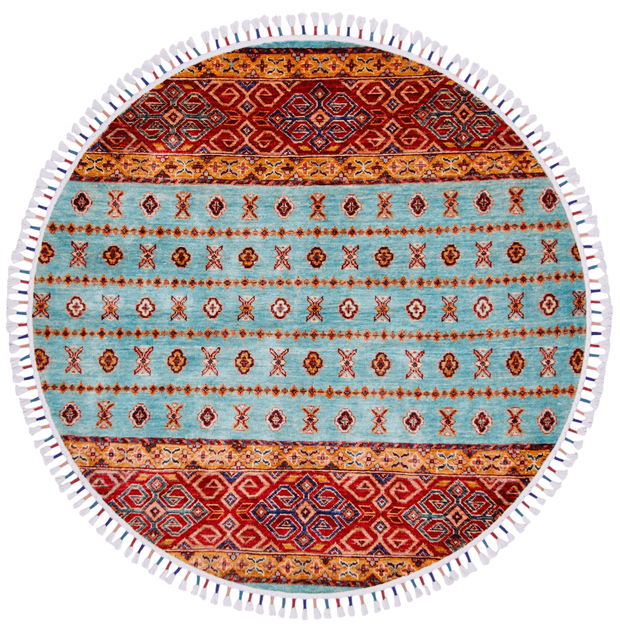 Khorjin (4' Round) aqu/red-0