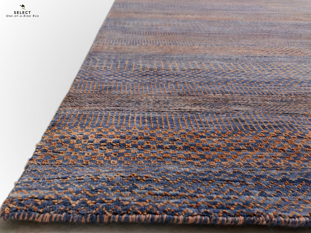 Durva Grass Design (10'01"x14'03") copper/blue-gray-2