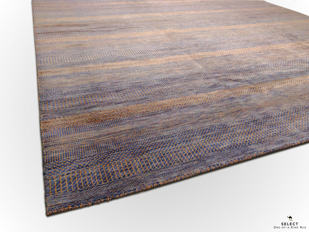 Durva Grass Design (10'01"x14'03") copper/blue-gray-3