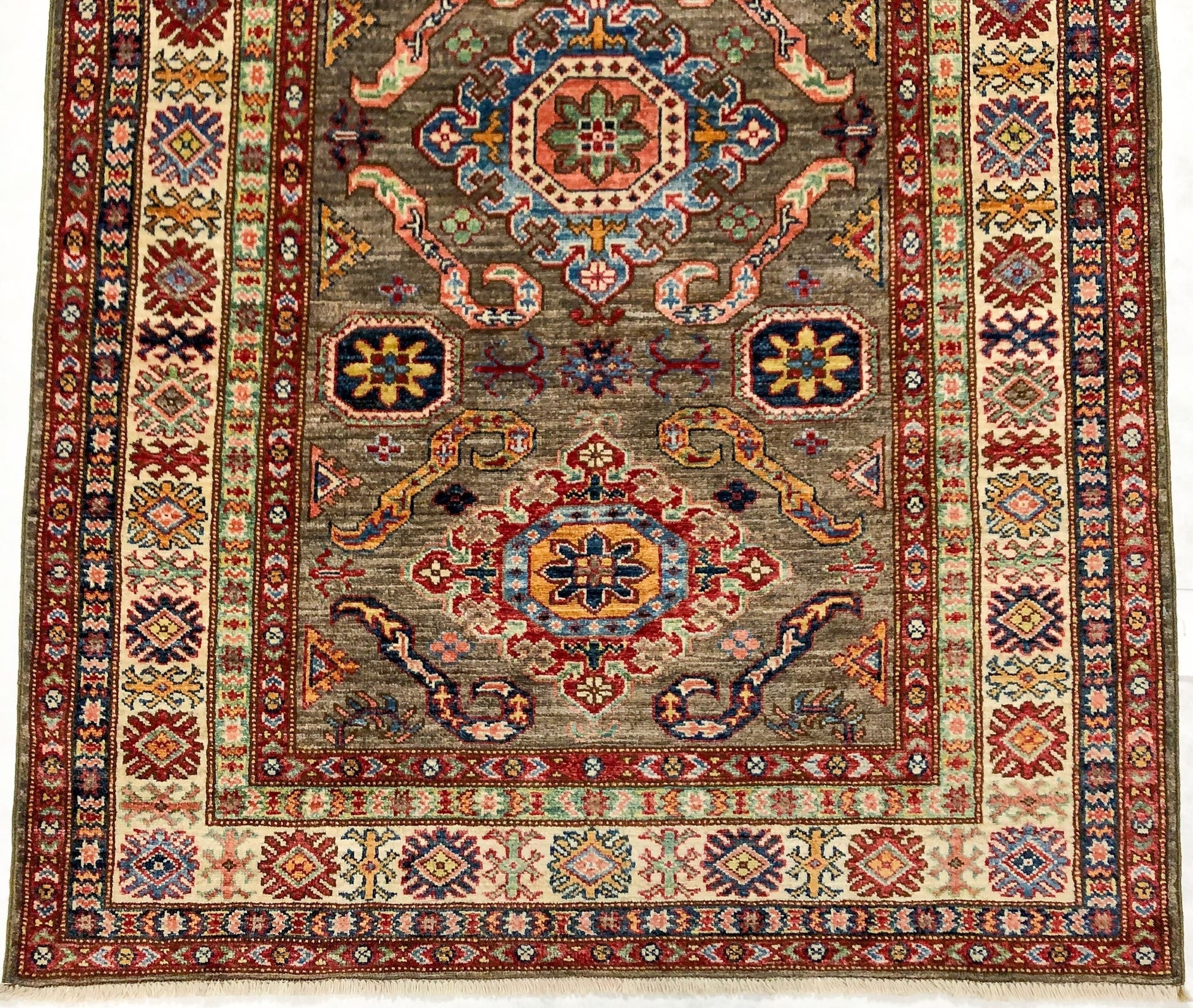 Super Kazak (4x6) gray/ivory-1
