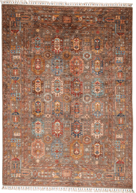 Khorjin (5'06"x7'08") camel/jewel tones-0
