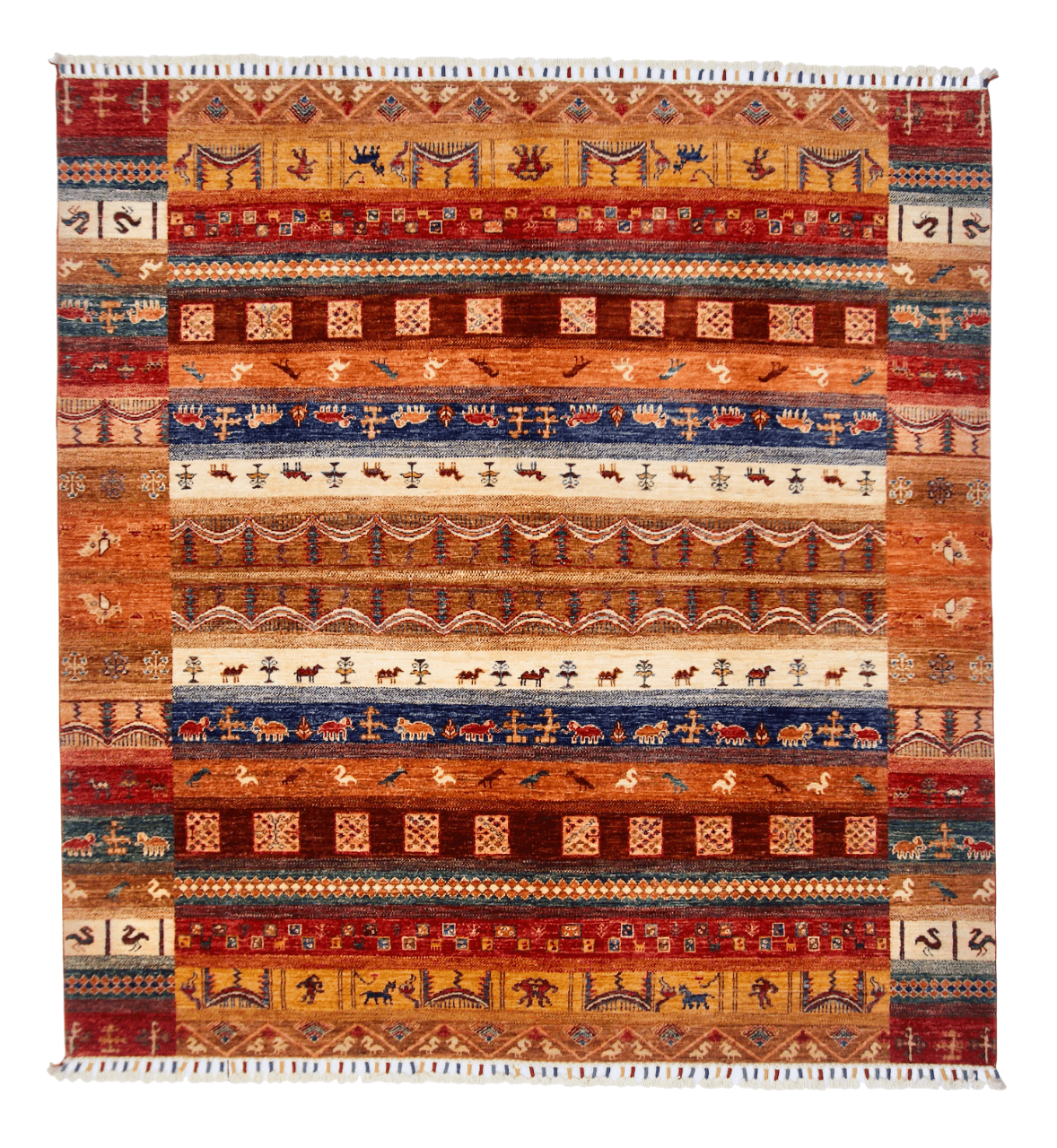 Khurjeen/Gabbeh (6'06"x6'10") rust/multicolor-0