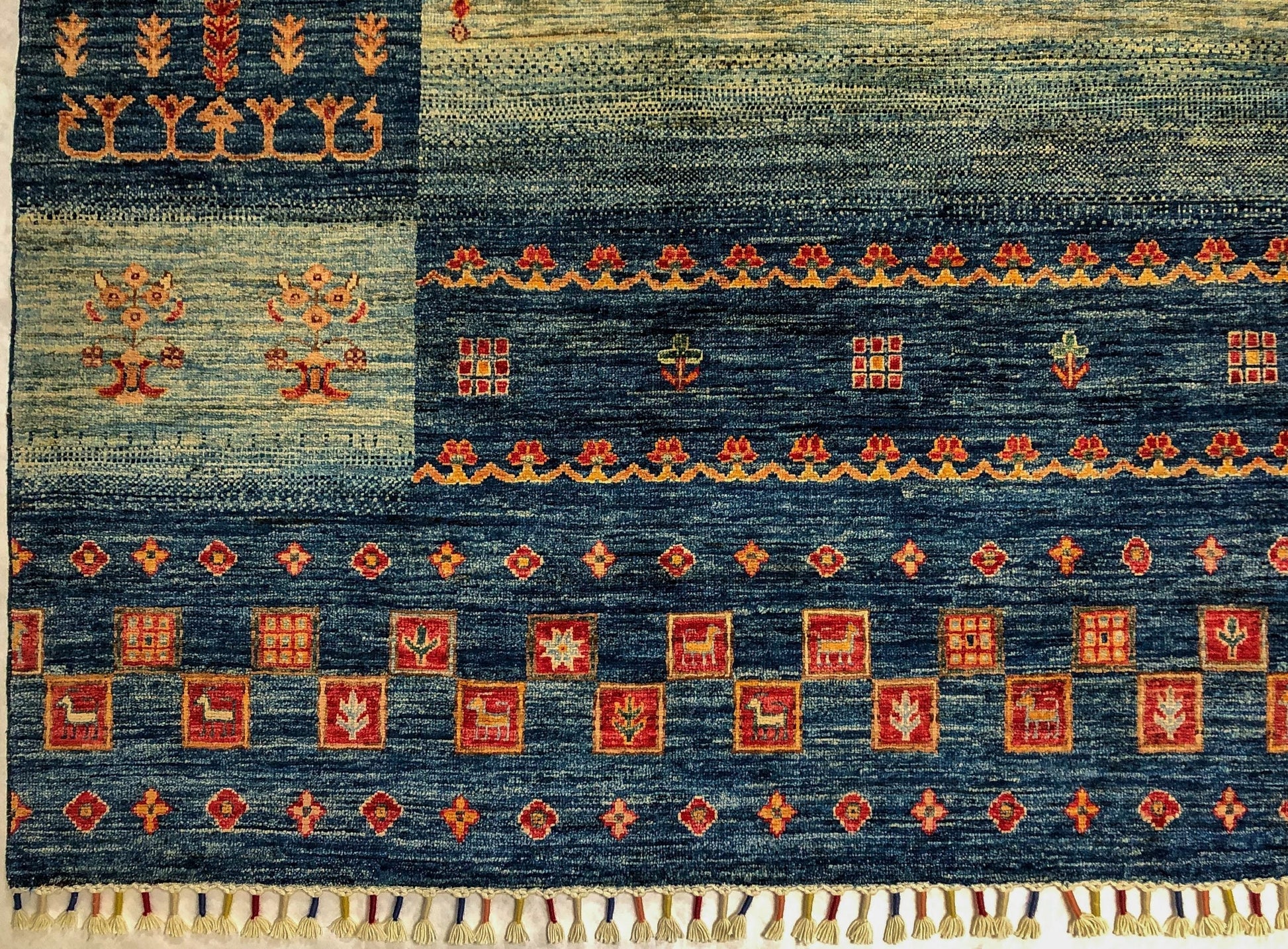 Khorjin/Gabbeh (9'00"x11'09") blue/multicolor-2