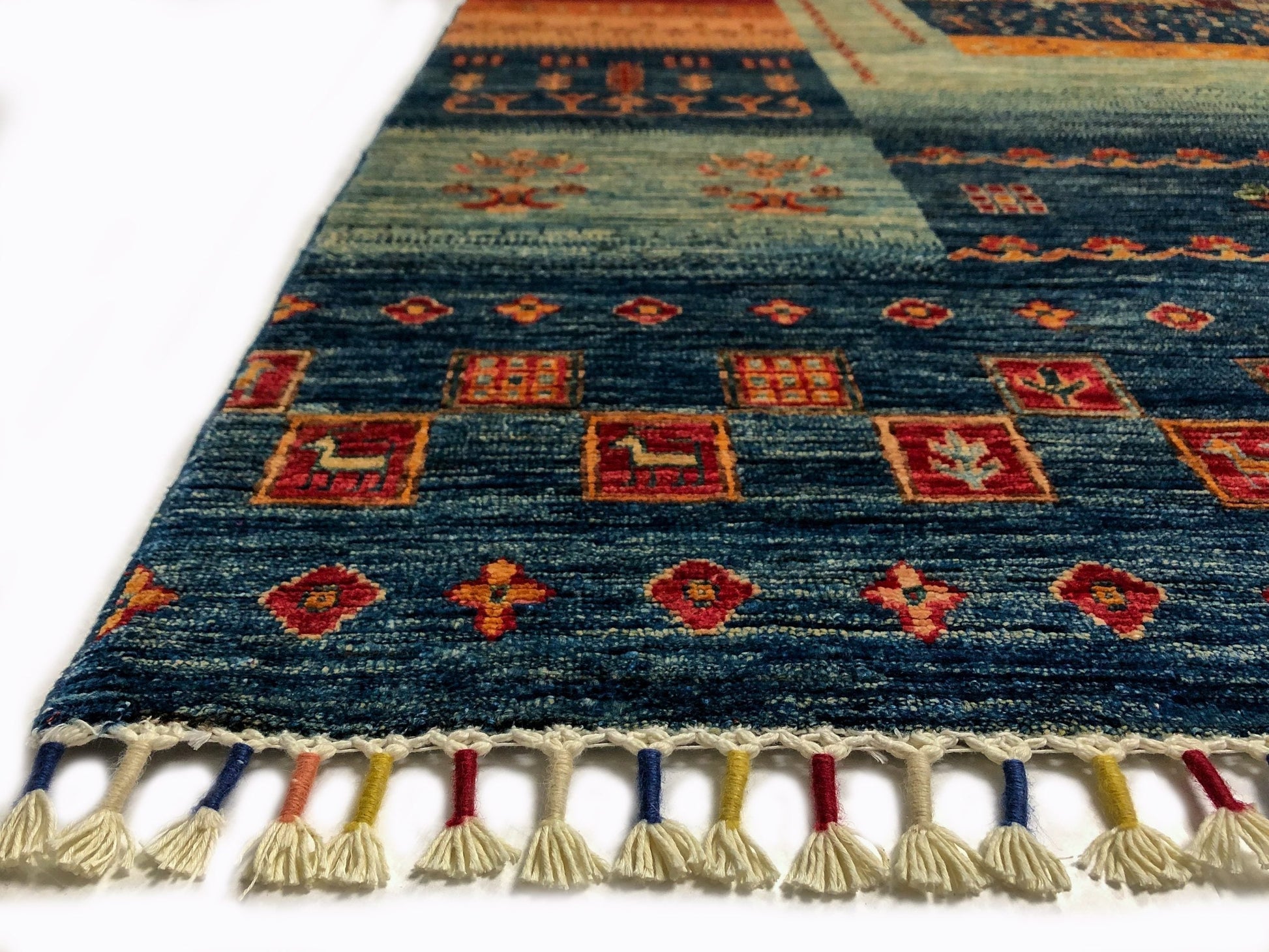 Khorjin/Gabbeh (9'00"x11'09") blue/multicolor-3