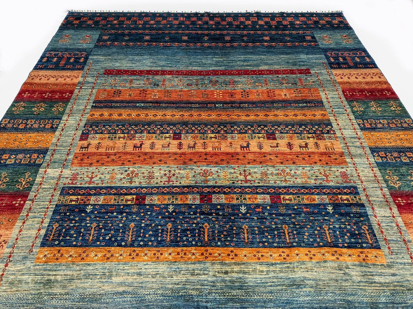 Khorjin/Gabbeh (9'00"x11'09") blue/multicolor-4