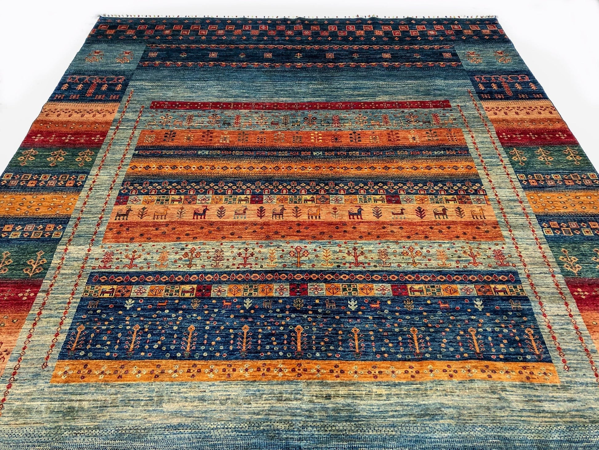 Khorjin/Gabbeh (9'00"x11'09") blue/multicolor-4