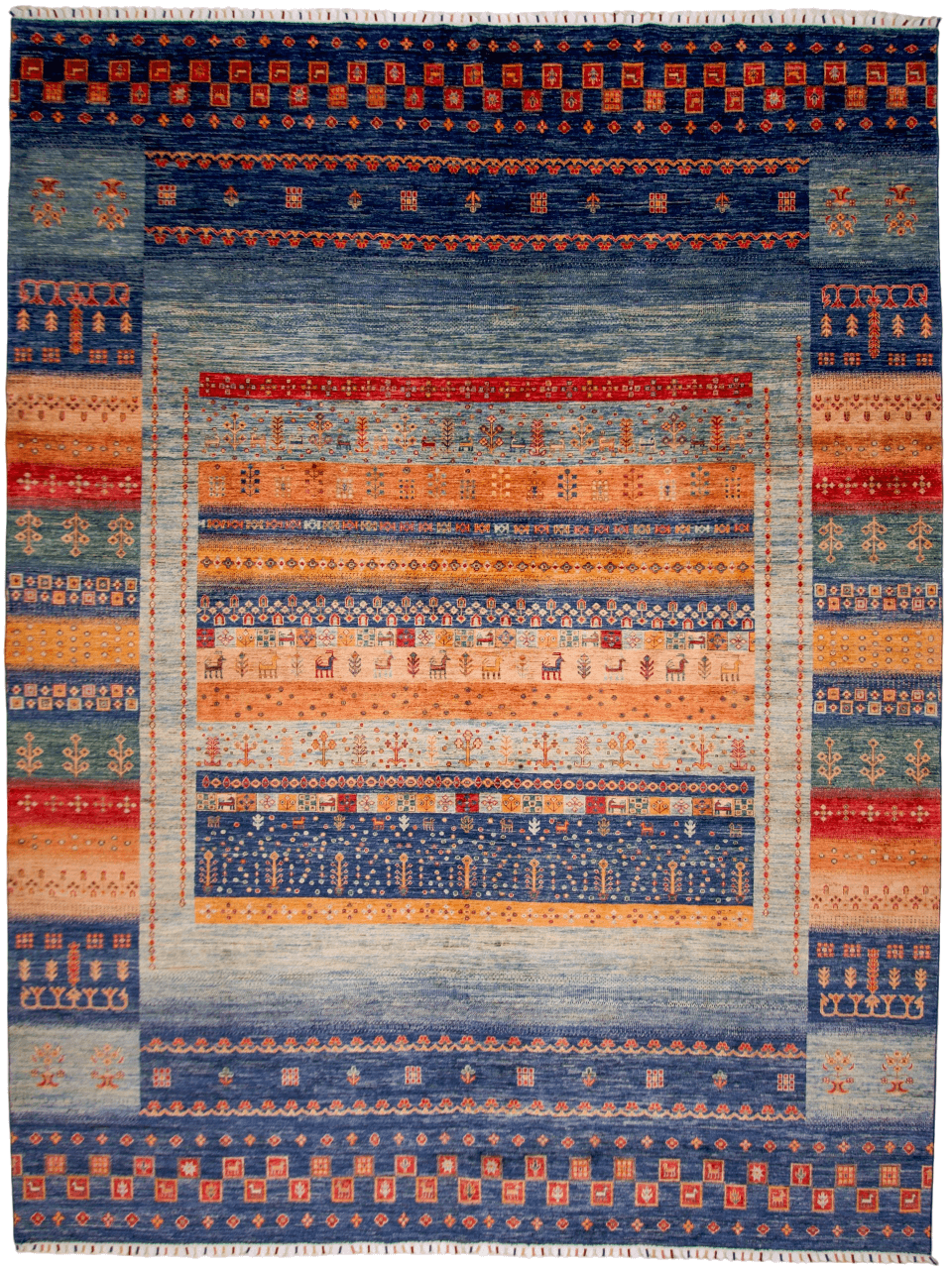 Khorjin/Gabbeh (9'00"x11'09") blue/multicolor-0