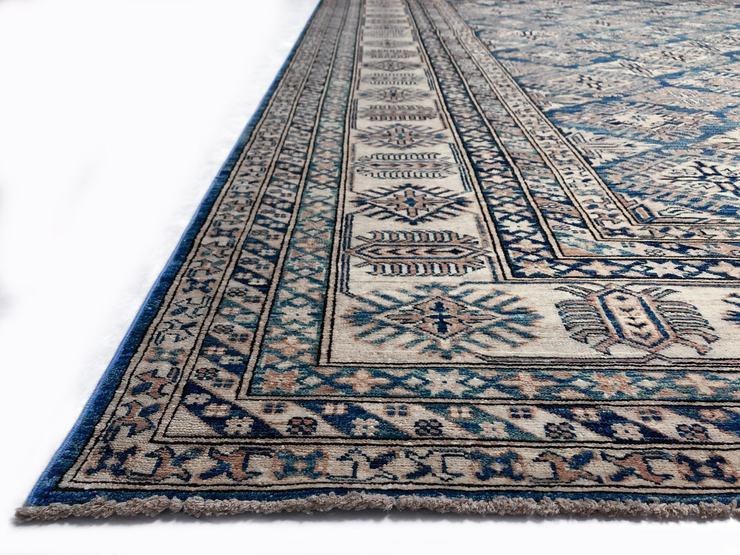 Antique Washed Super Kazak (10'06"x13'08") blue/ivory-2
