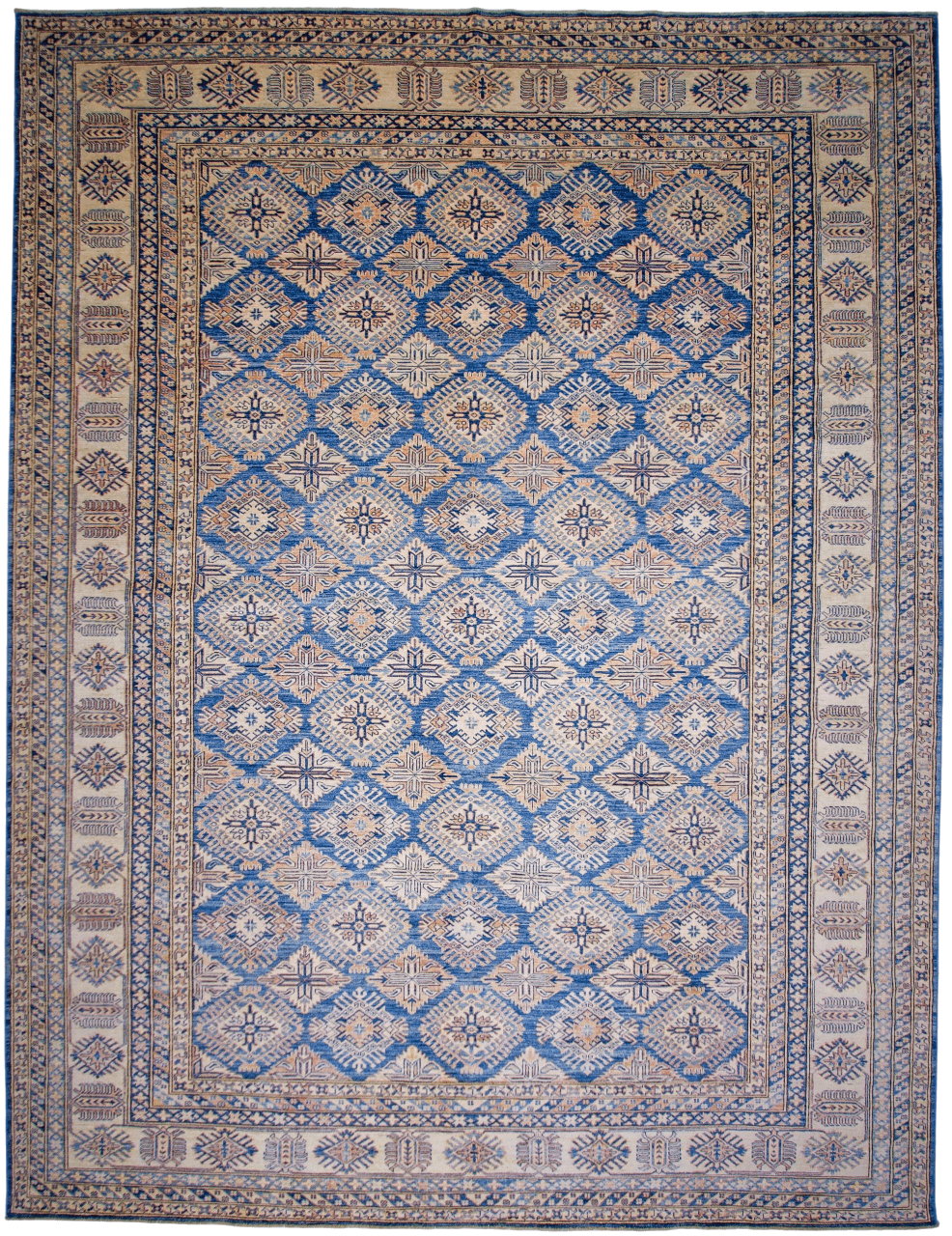 Antique Washed Super Kazak (10'06"x13'08") blue/ivory-0