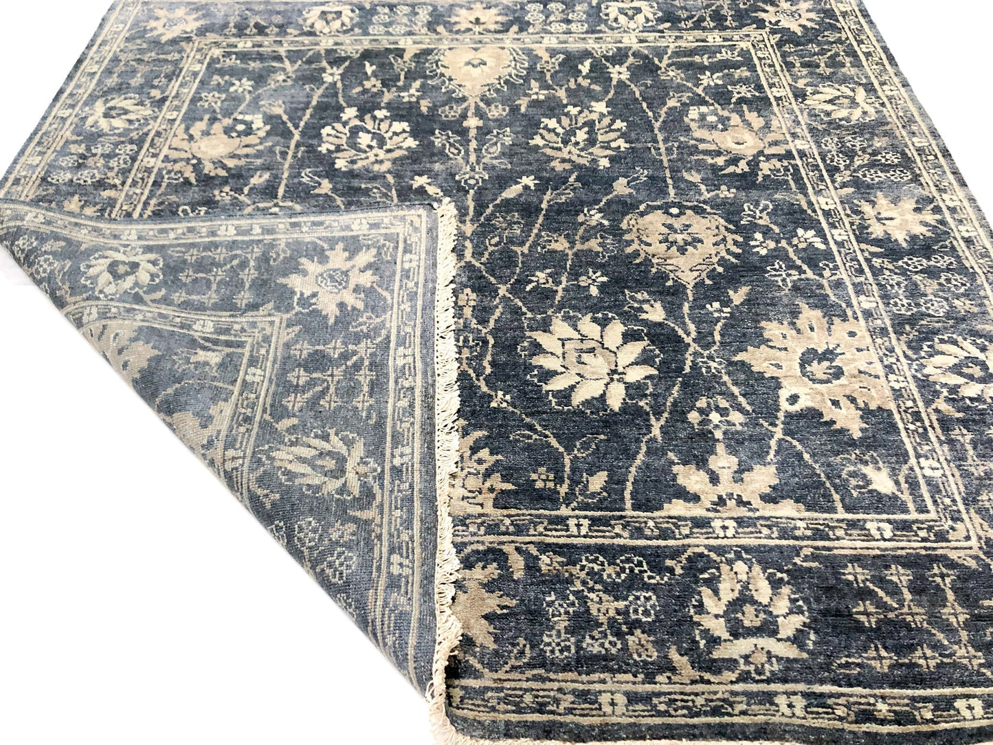 Indo-Oushak Design (6' Square) blue-4