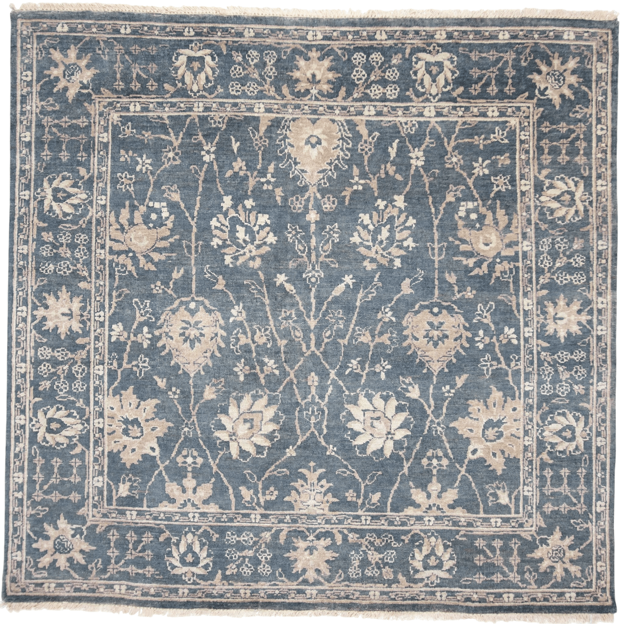 Indo-Oushak Design (6' Square) blue-0
