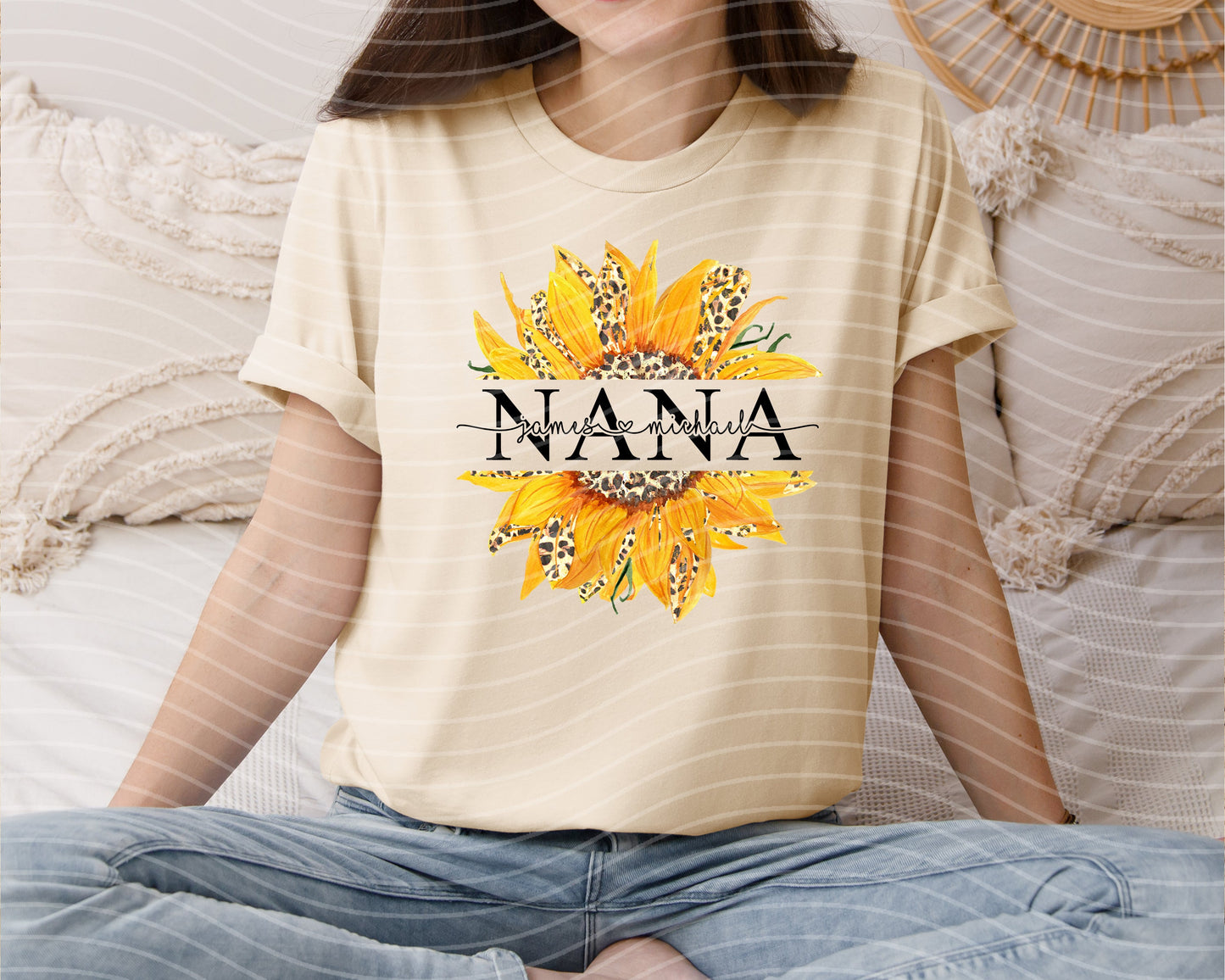 Sunflower Boy Mom Personalized Graphic Tee