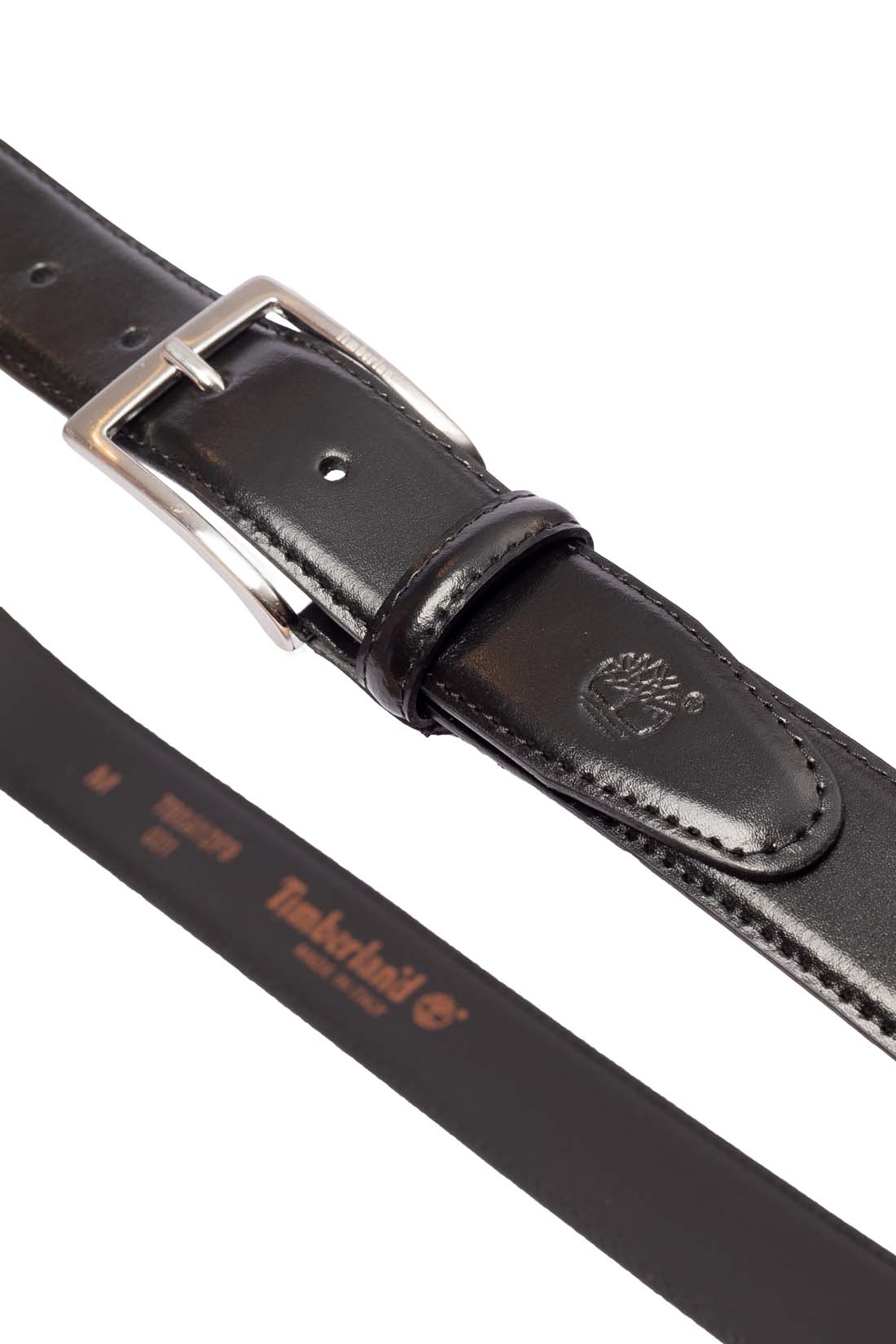 TIMBERLAND - Men's leather belt with logo  - Size XL-0