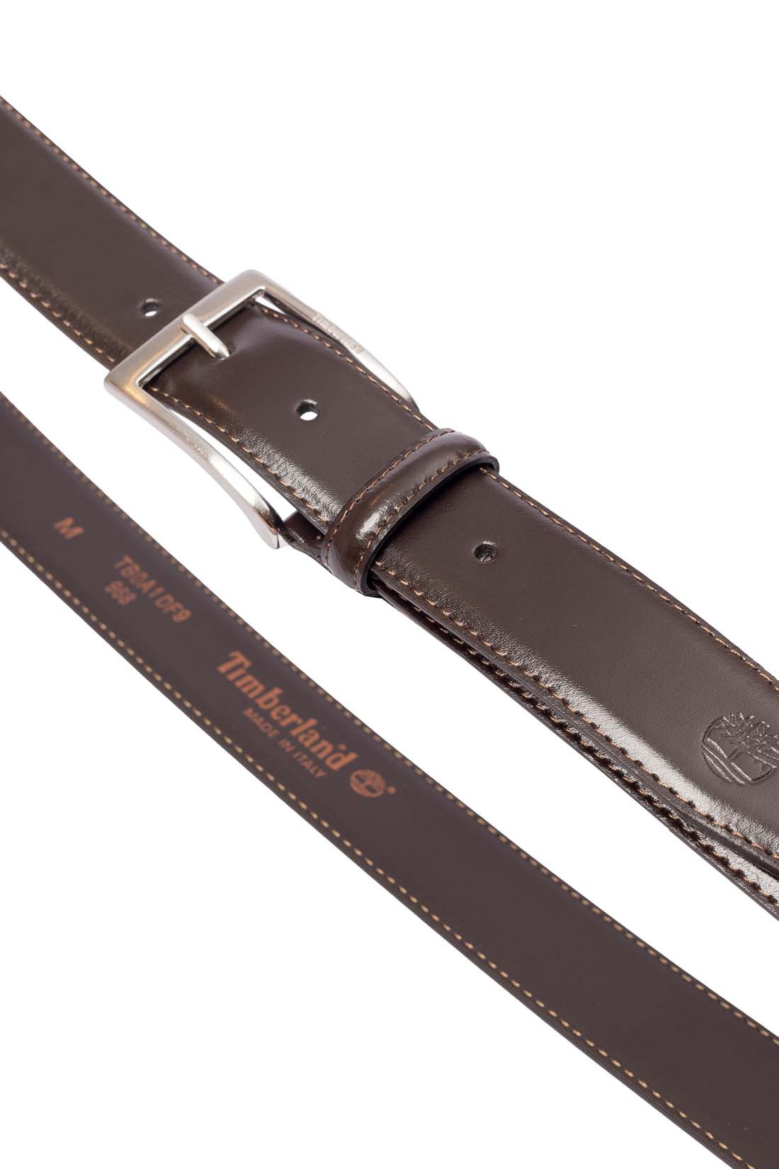 TIMBERLAND - Men's leather belt with logo  - Size XL-12