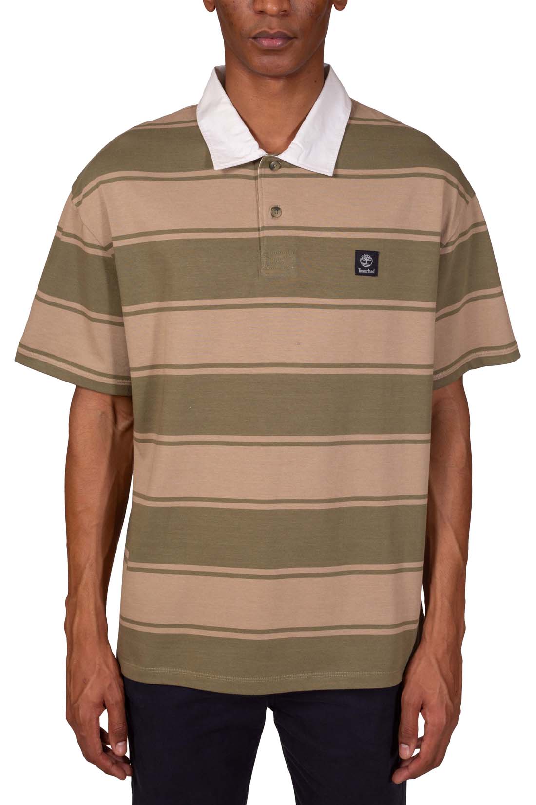 TIMBERLAND - Men's striped rugby polo shirt  - Size L-9