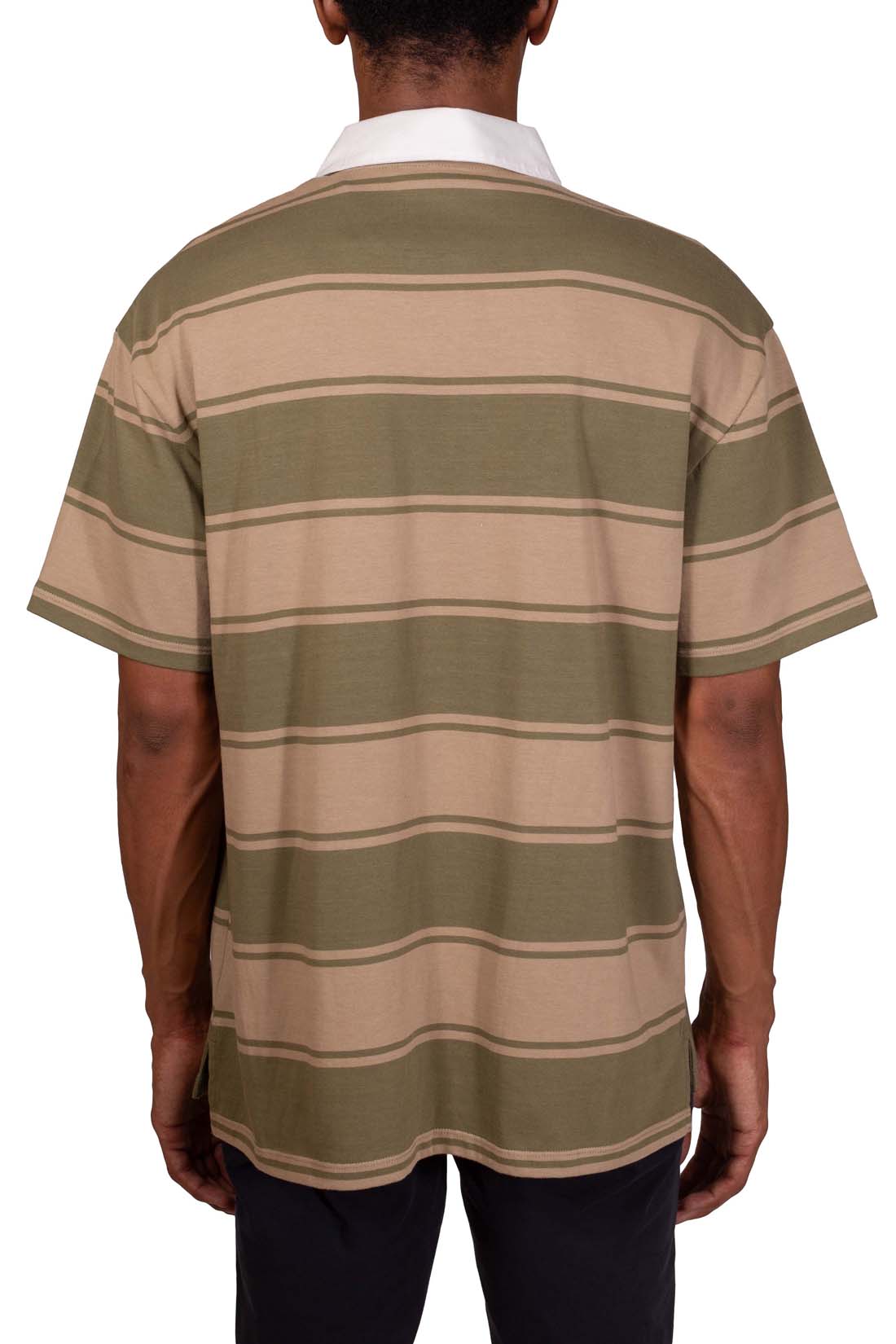 TIMBERLAND - Men's striped rugby polo shirt  - Size L-10