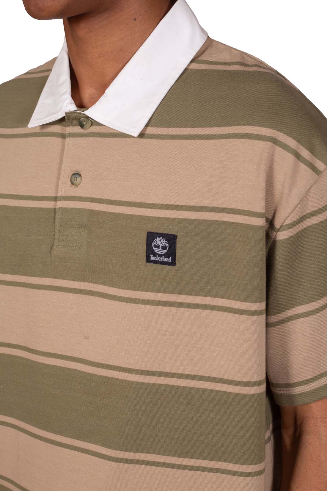 TIMBERLAND - Men's striped rugby polo shirt  - Size L-8