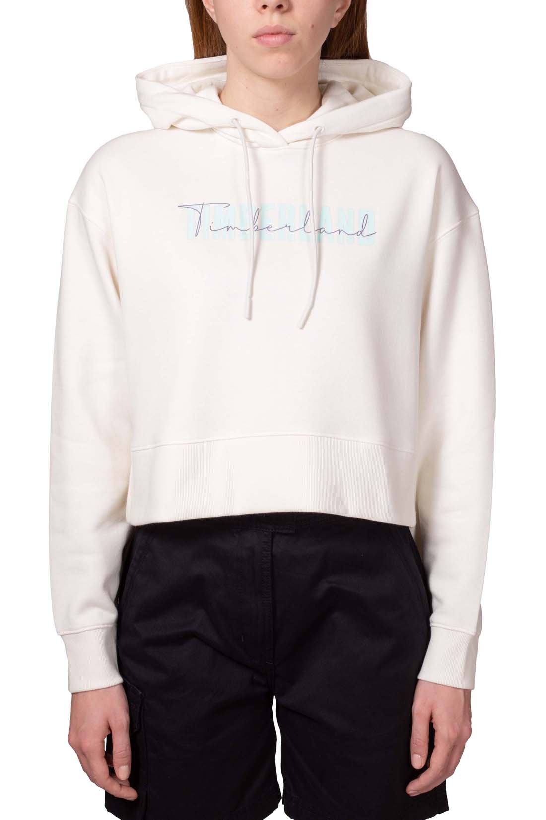 TIMBERLAND - Women's crop winter hoodie with signature logo-5
